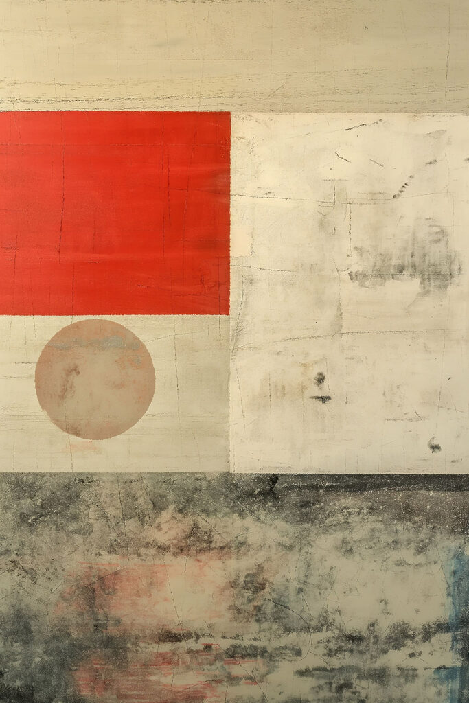 Red and white square and circle Red and white square and circle