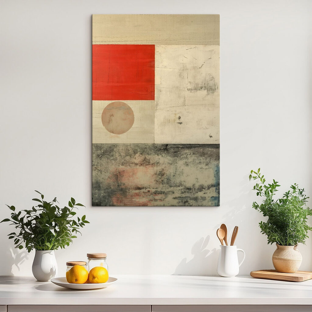 Red and white square and circle Red and white square and circle