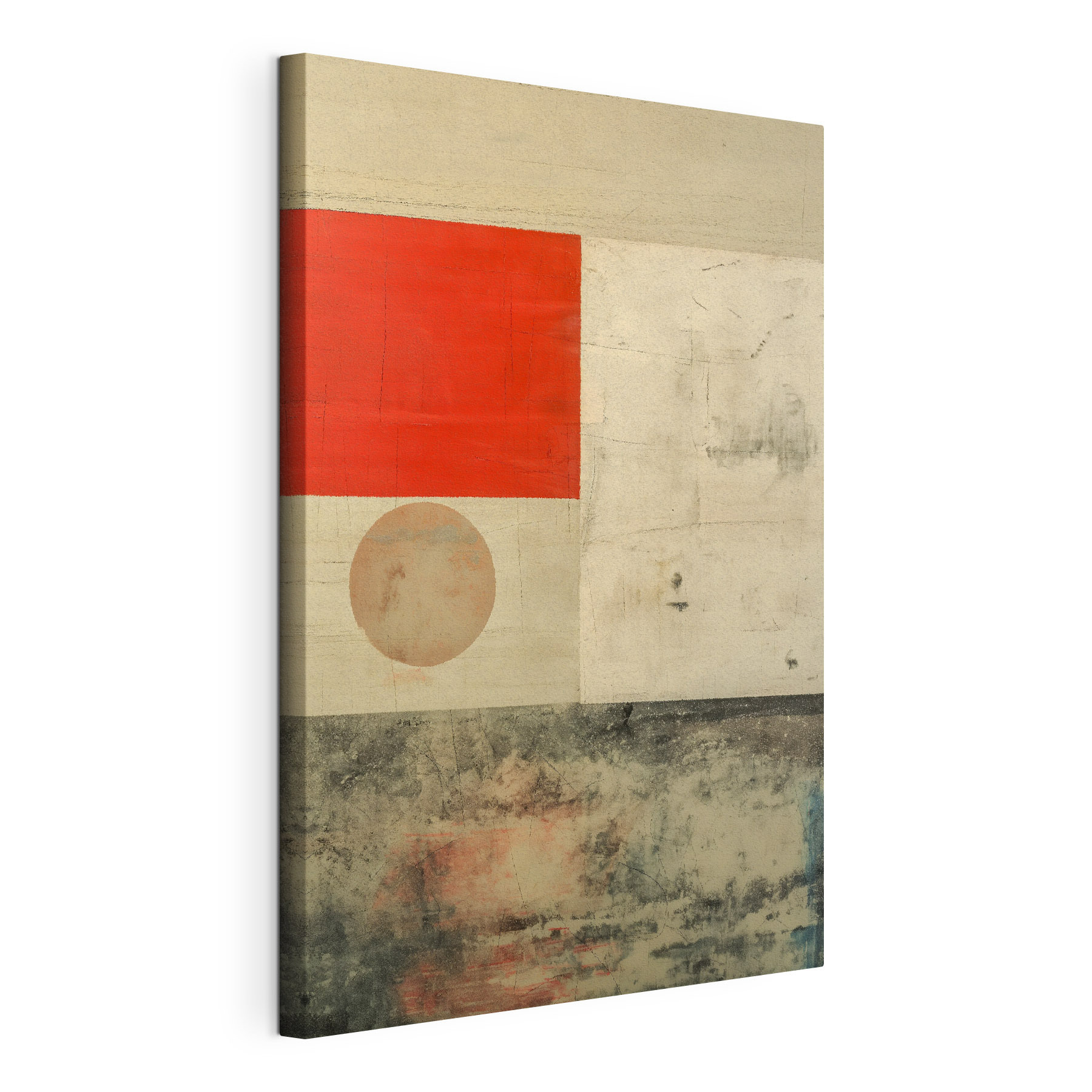 Red and white square and circle Red and white square and circle