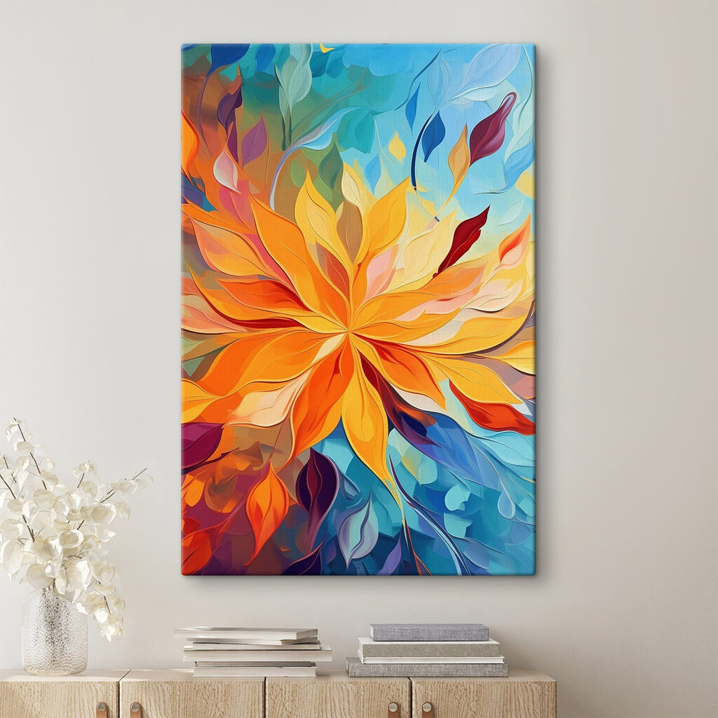 Colorful flower with many leaves Colorful flower with many leaves
