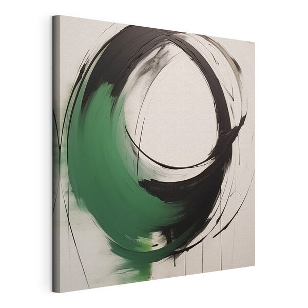 Tableaux Tableaux Cercle noir et vert (UGS : s47376)
