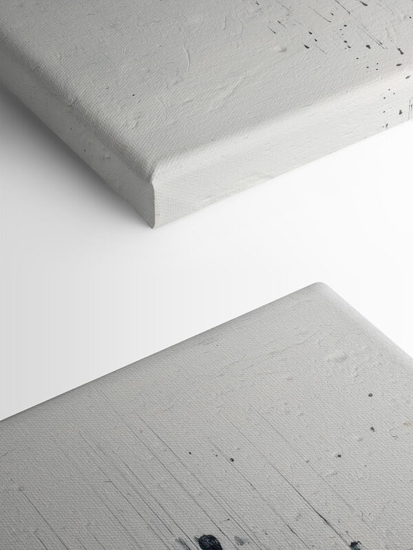 Black paint on a white surface