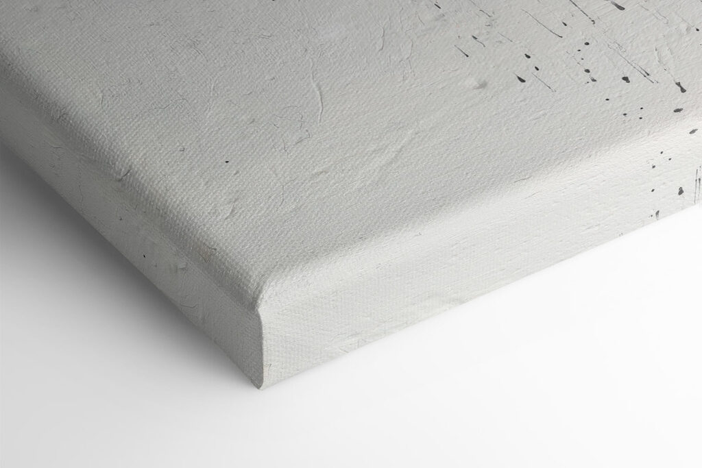 Black paint on a white surface