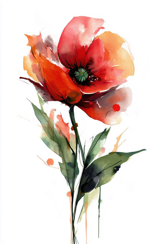 Watercolor painting of a flower Watercolor painting of a flower