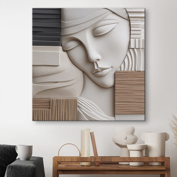 Tableaux Tableaux Sculpture représentant le visage d'une femme (UGS : s47709)