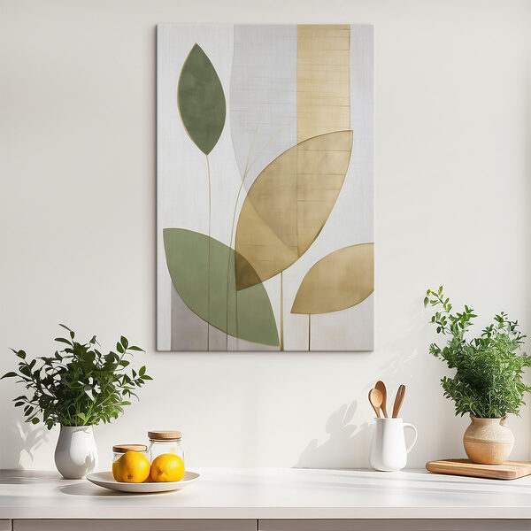 Tableaux Tableaux Motif abstrait inspiré de la nature sur toile (UGS : s47714)