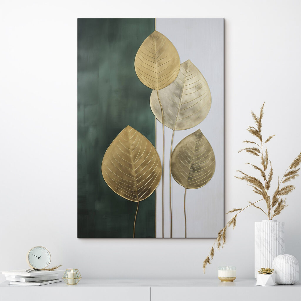 Elegant leaves in harmonious colors