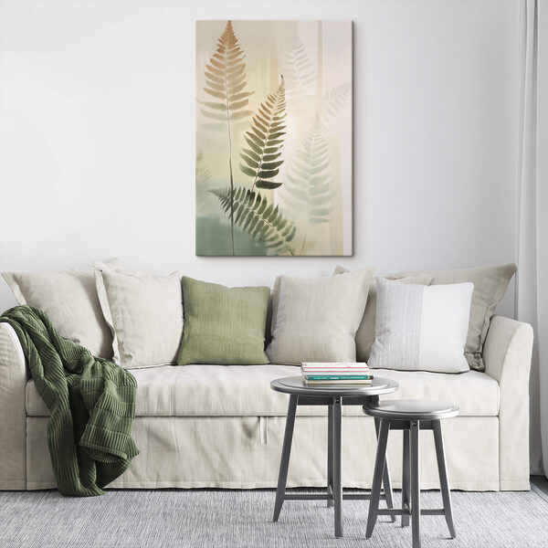 Fern leaves on a white background