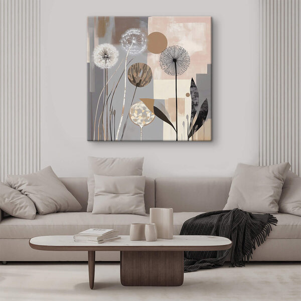 Painting of dandelions and plants