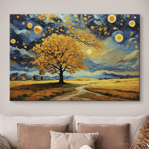 Tableaux Tableaux Peinture représentant un arbre dans un champ (UGS : s47255)
