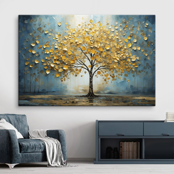 Tableau représentant un arbre aux feuilles jaunes Tableaux Tableau représentant un arbre aux feuilles jaunes