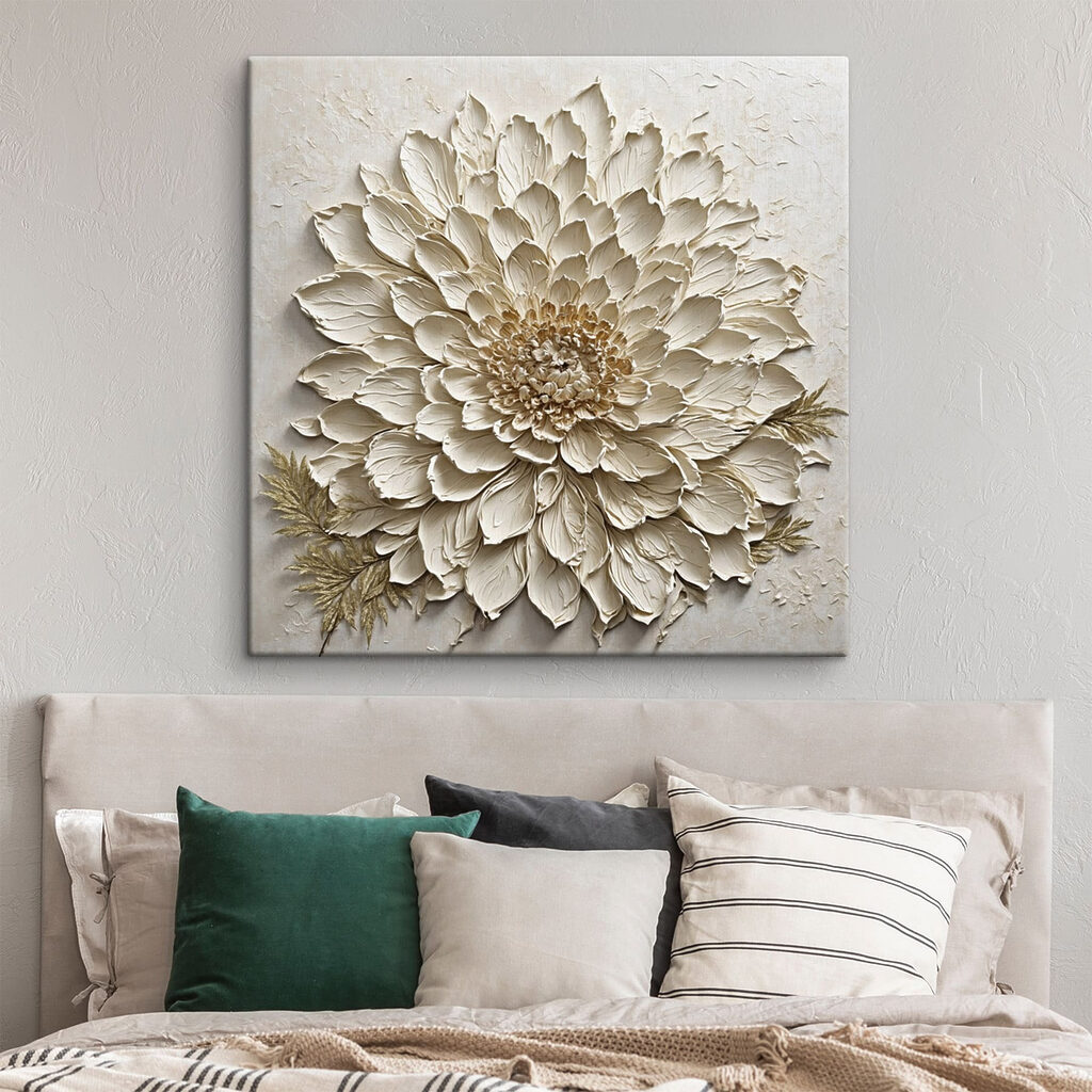 - Elegant floral relief art piece