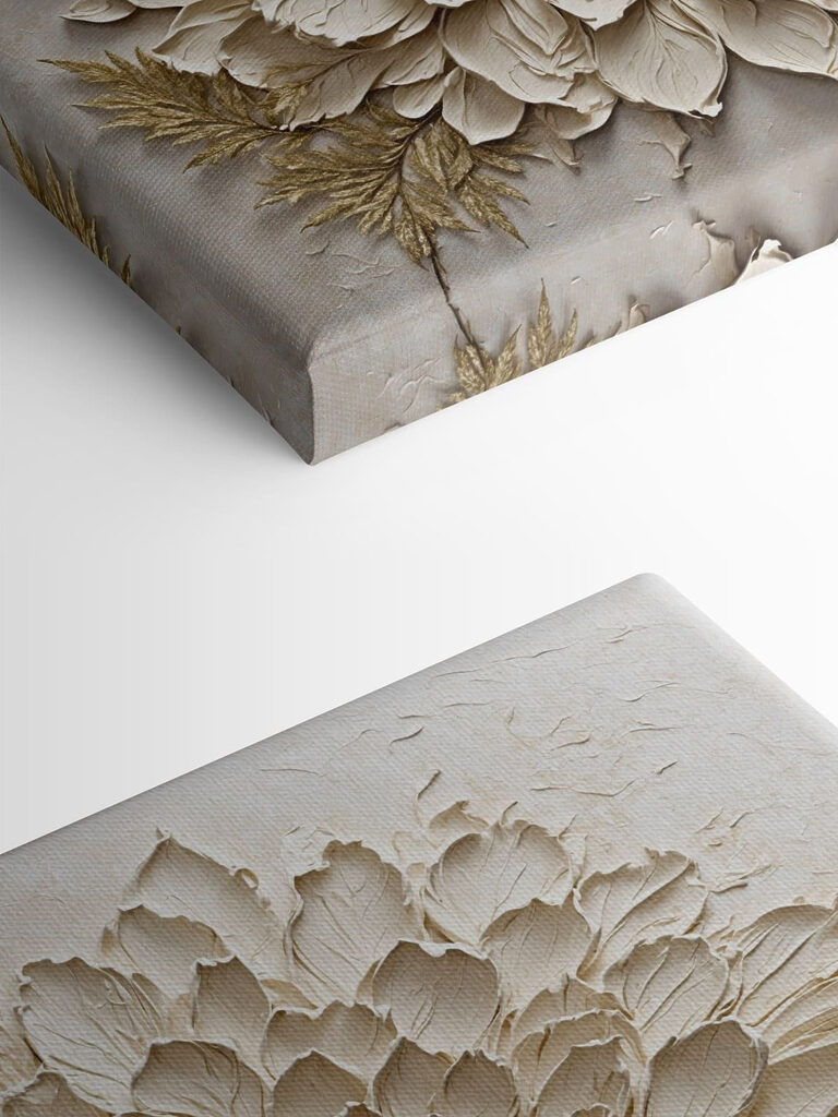 - Elegant floral relief art piece