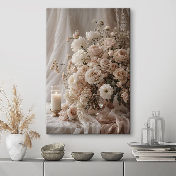 Tableaux Tableaux Un vase de fleurs et une bougie (UGS : s47281)