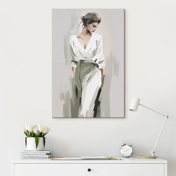Tableaux Tableaux Une femme vêtue d'une robe blanche (UGS : s47799)