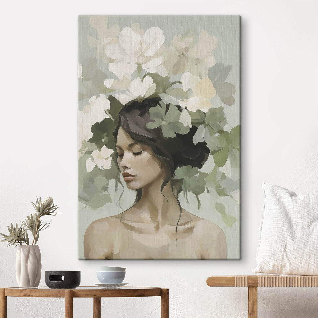 Woman with flowers on her head Woman with flowers on her head