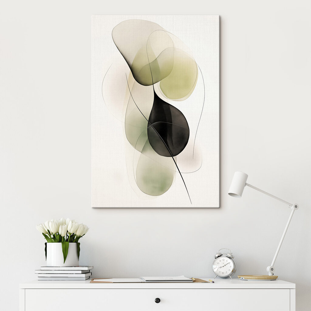 Fluid shapes in soft colors blend