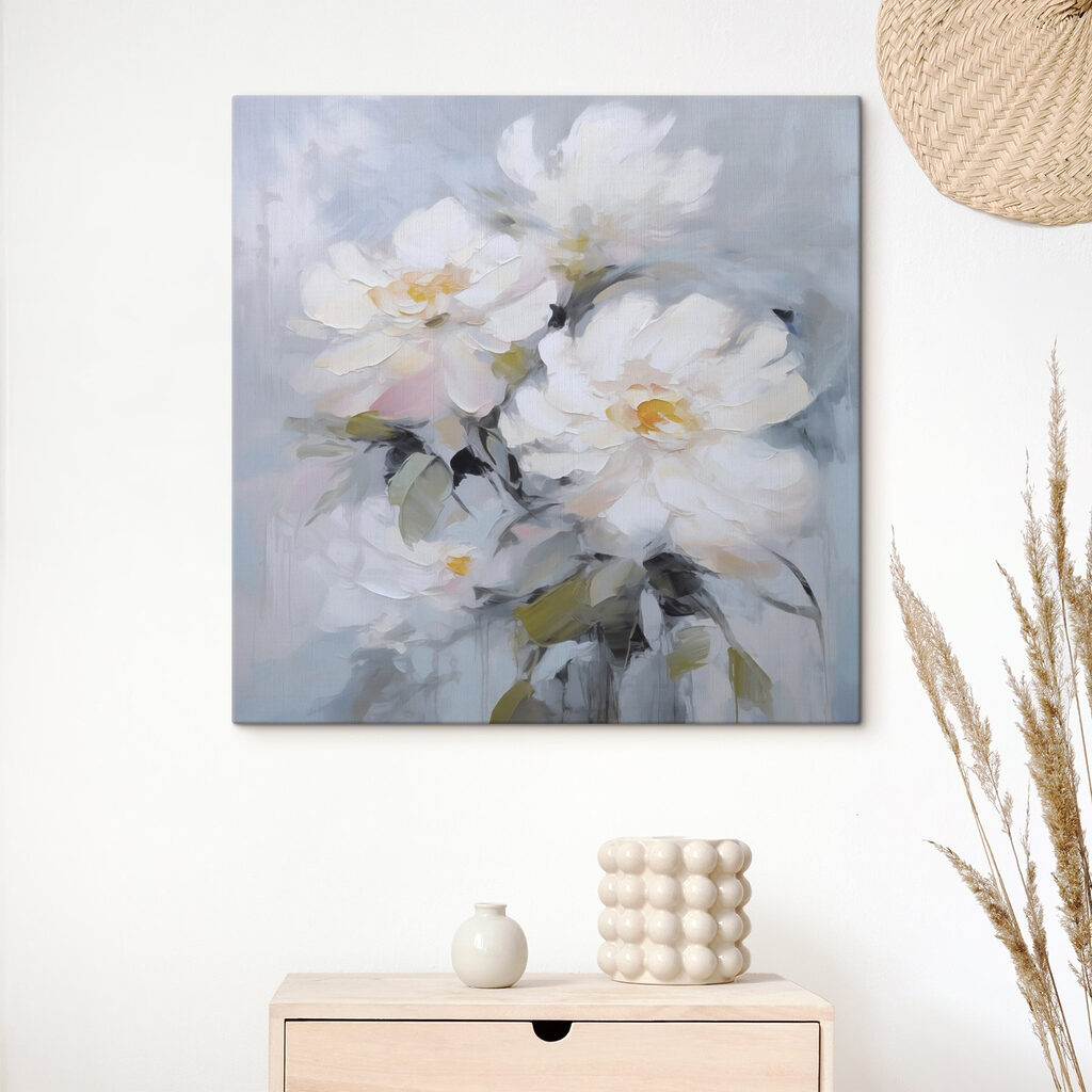 Painting of white flowers Painting of white flowers
