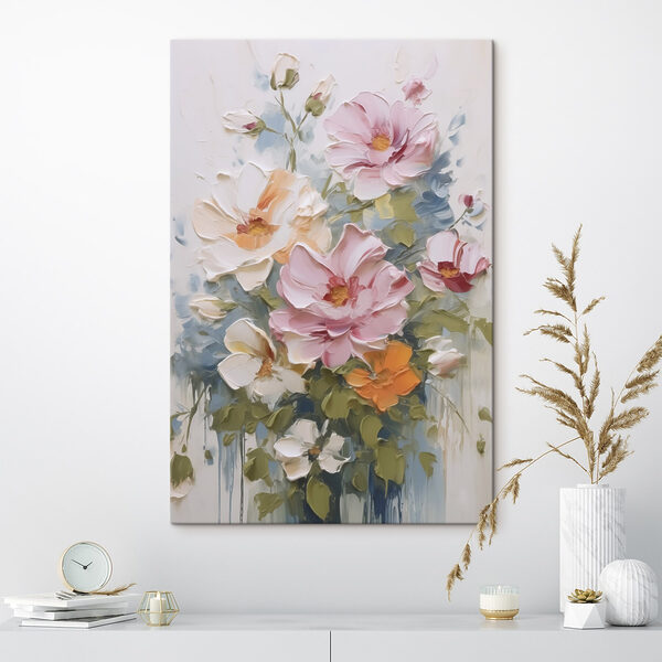 Tableaux Tableaux Peinture représentant des fleurs sur un fond blanc (UGS : s48057)