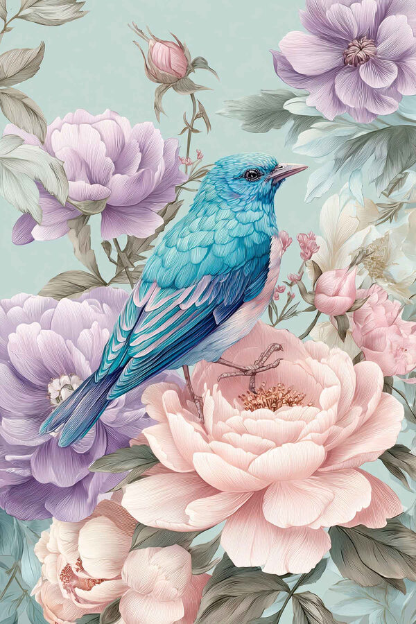 Blue bird sitting on a flower Blue bird sitting on a flower