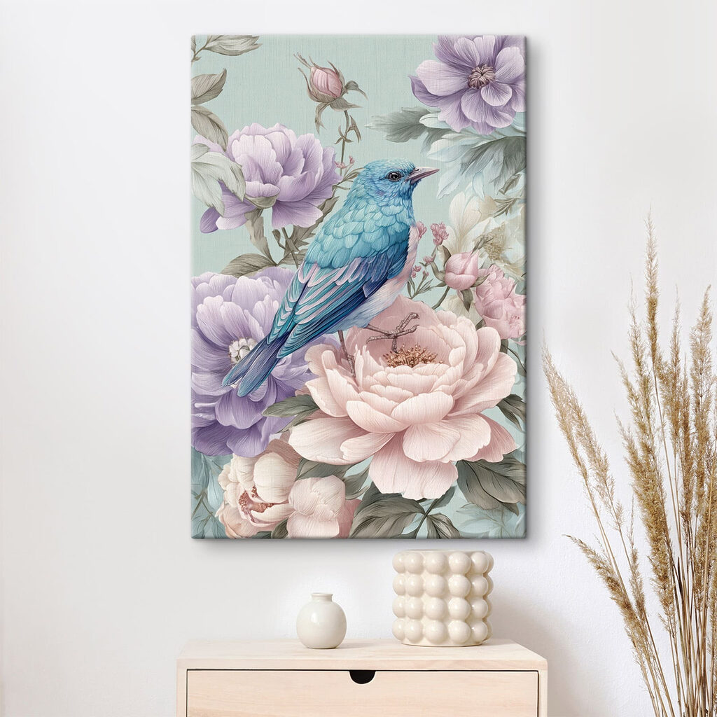 Blue bird sitting on a flower Blue bird sitting on a flower
