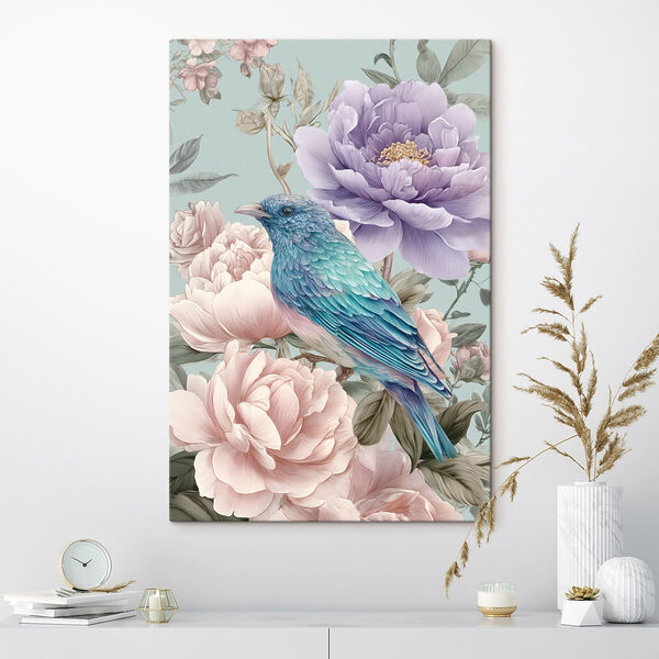 Blue bird sitting on a flower Blue bird sitting on a flower