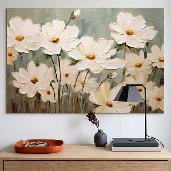 Painting of white flowers Painting of white flowers