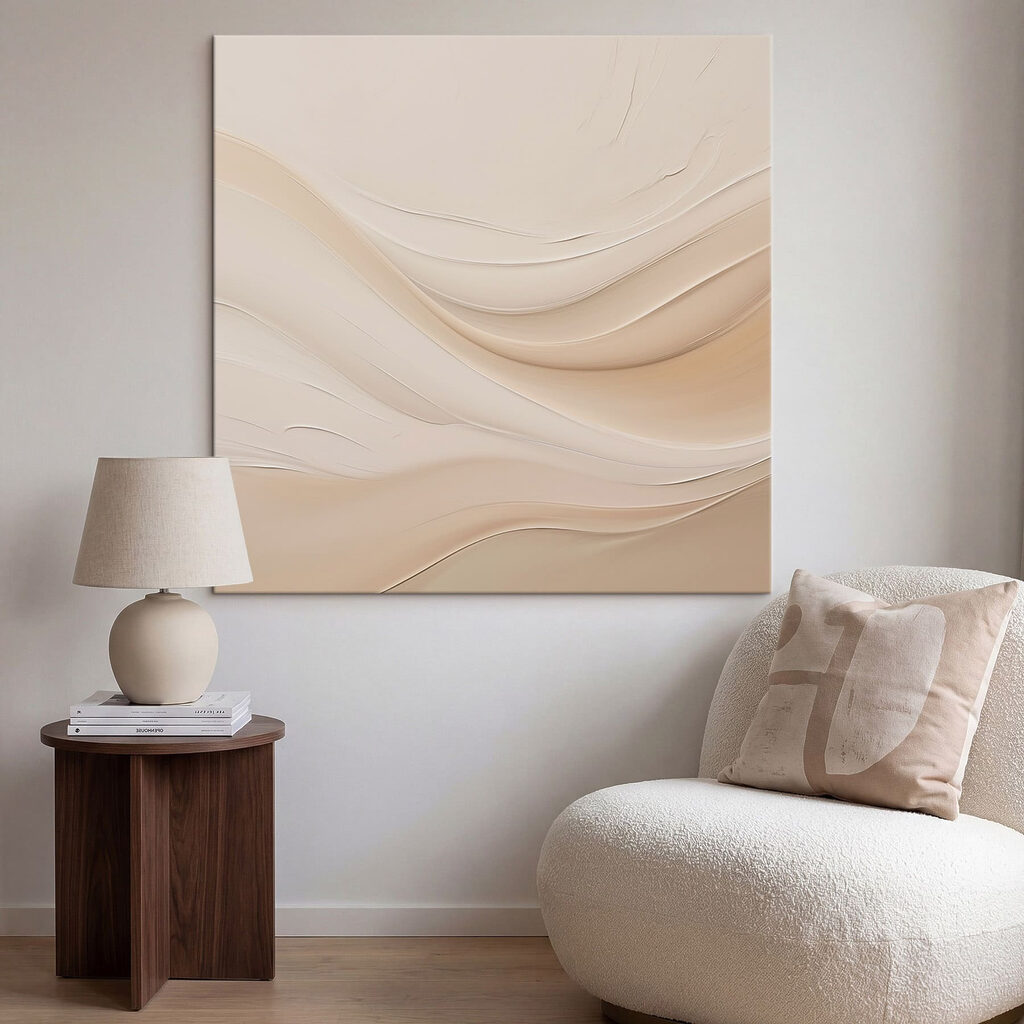 White and tan wavy lines