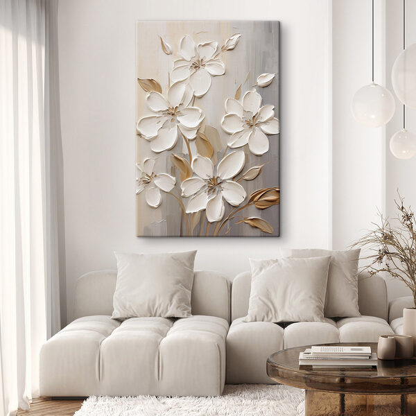 Painting of white flowers Painting of white flowers