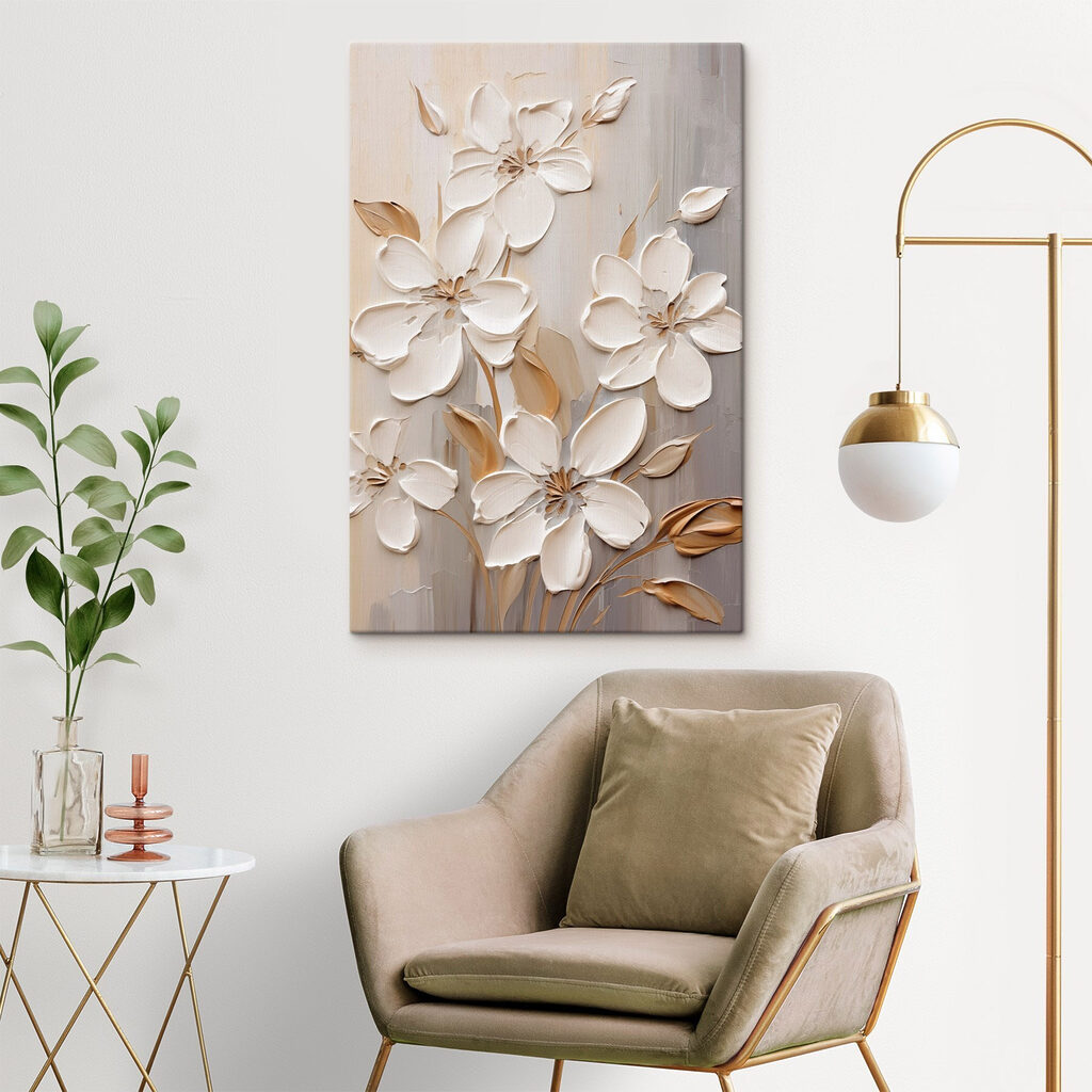 Painting of white flowers Painting of white flowers