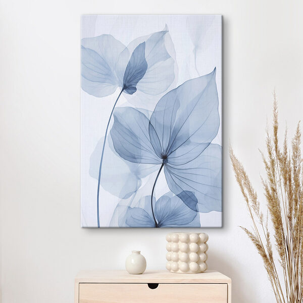 Delicate blue leaves on white backdrop Delicate blue leaves on white backdrop
