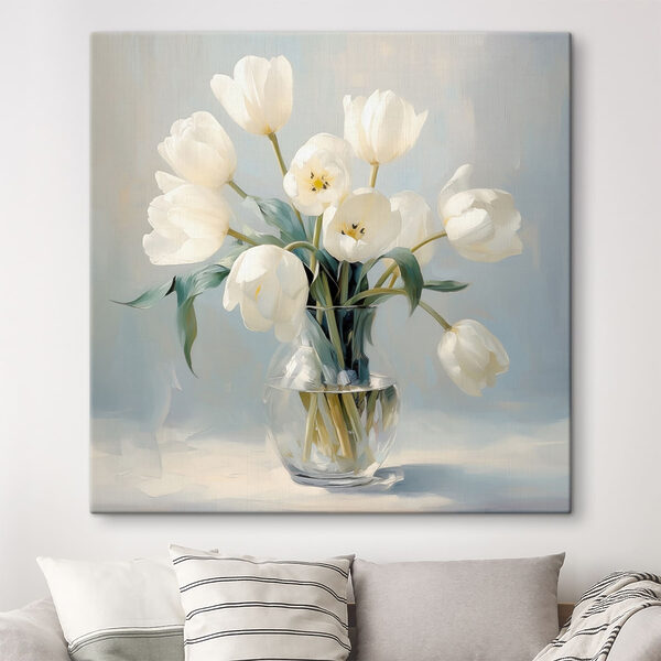Tableaux Tableaux Vase de fleurs blanches (UGS : s48297)