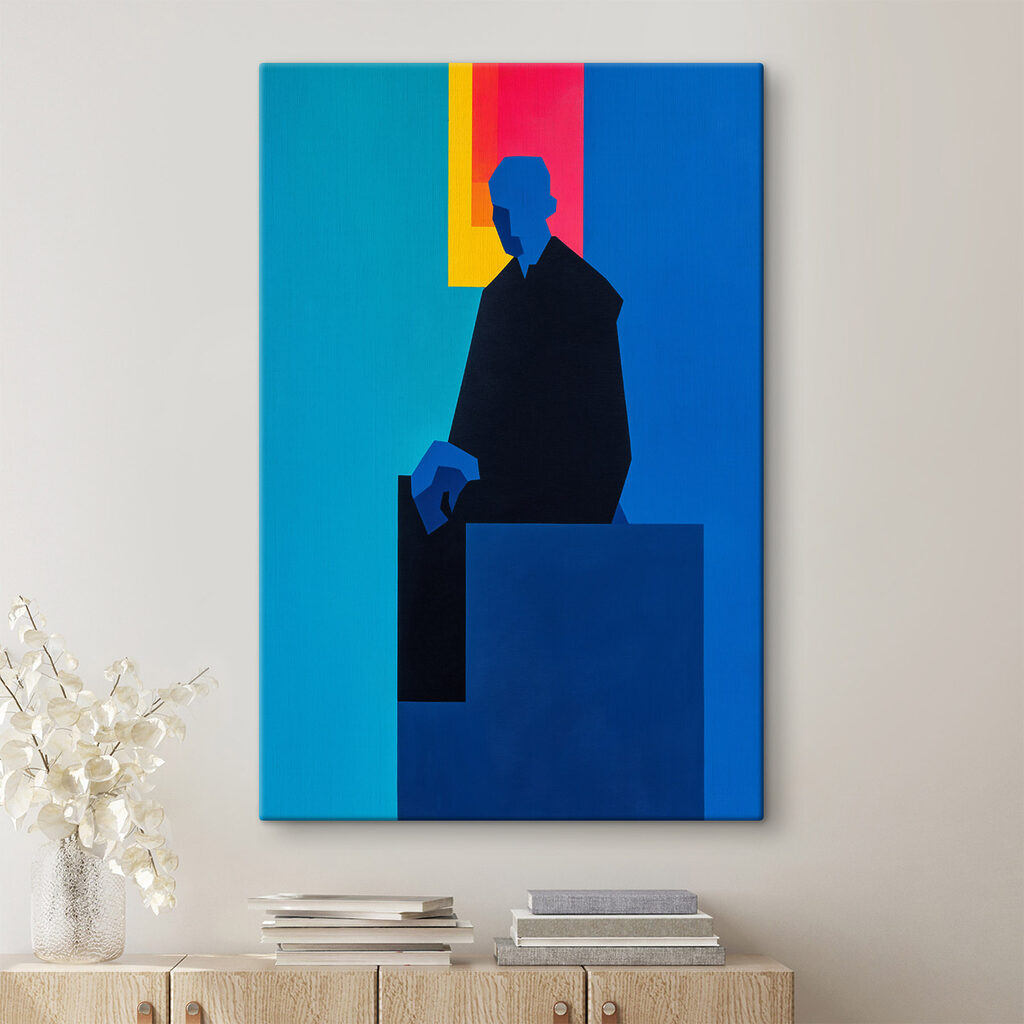 Painting of a man sitting in a chair Painting of a man sitting in a chair