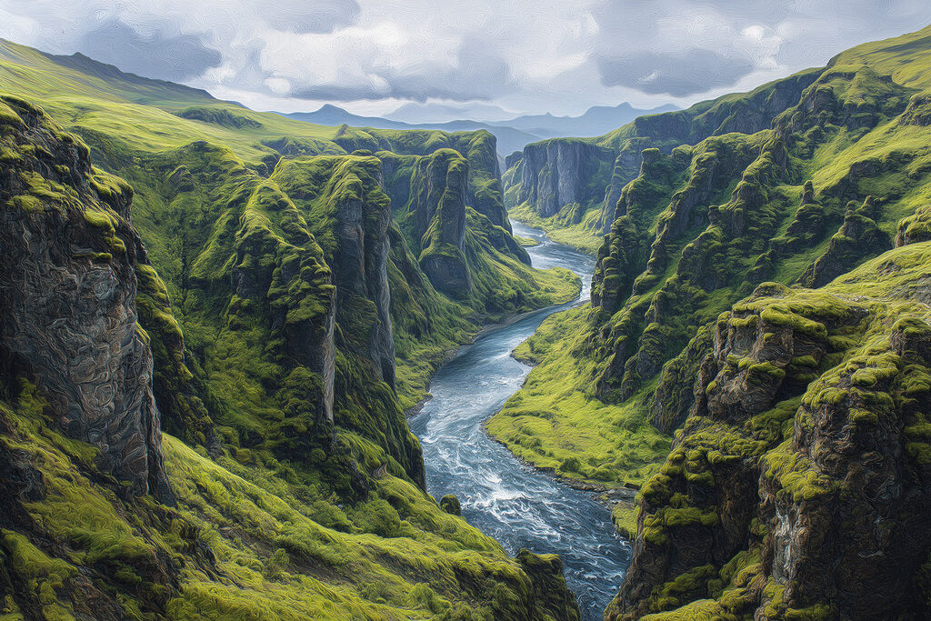 River running through a valley River running through a valley