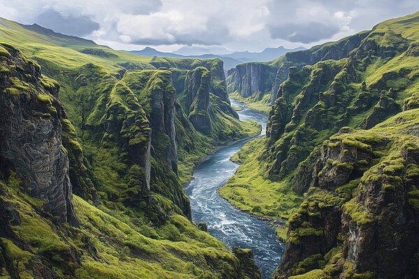River running through a valley River running through a valley