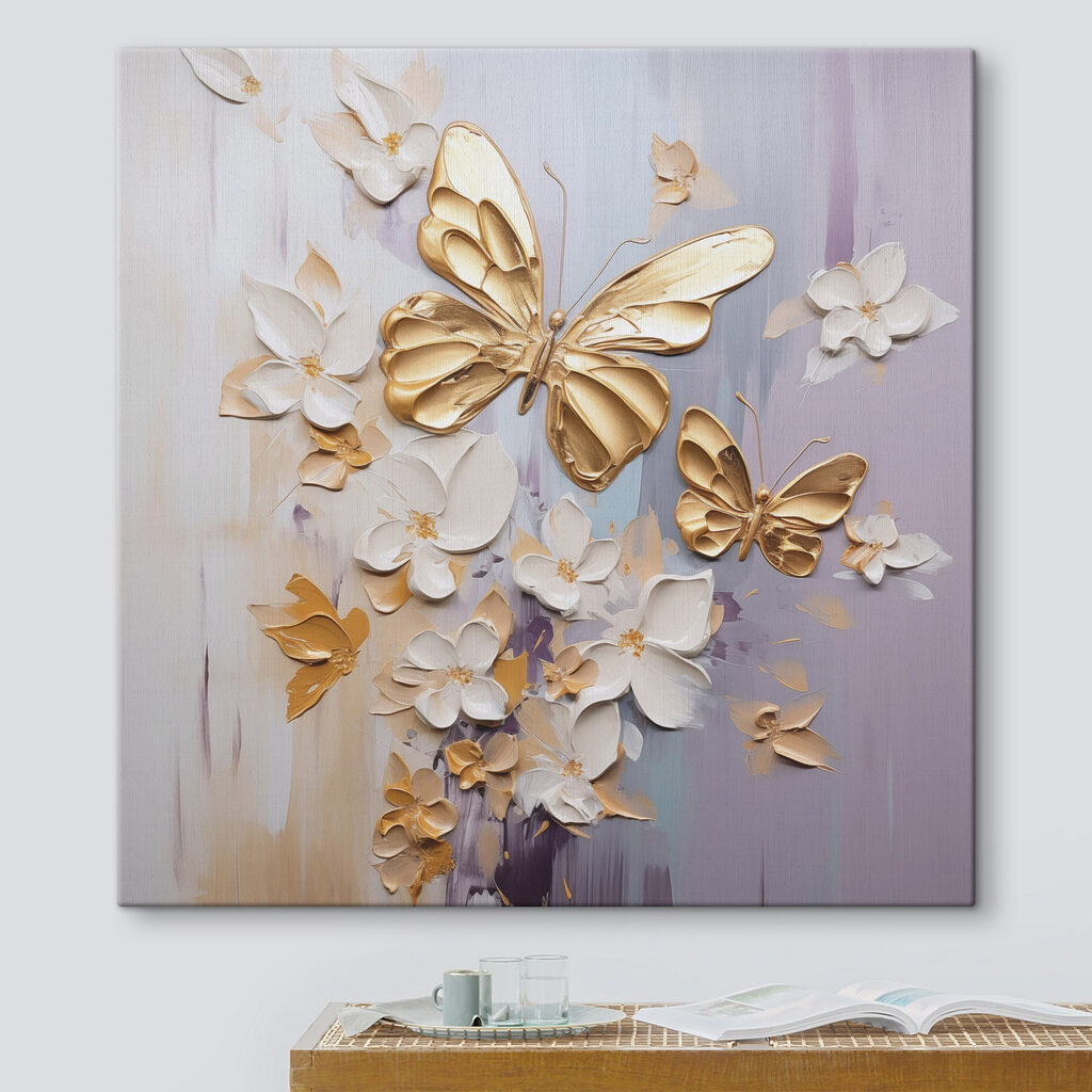 Painting of butterflies and flowers Painting of butterflies and flowers
