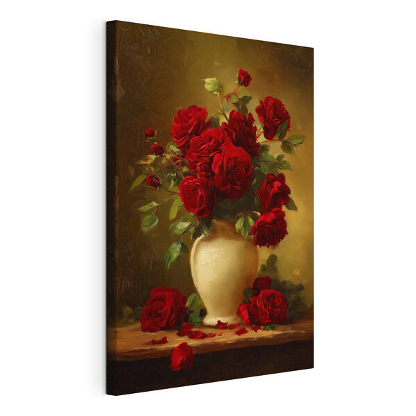 Tableaux Tableaux Tableau représentant un vase de roses rouges (UGS : s49545)