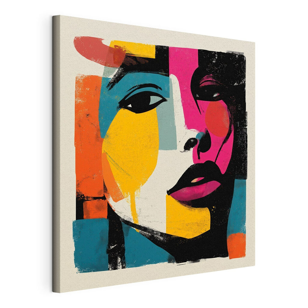 Woman's face with colorful paint Woman's face with colorful paint