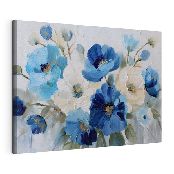 Tableaux Peinture représentant des fleurs bleues et blanches (UGS : s49533) Tableaux Tableaux Peinture représentant des fleurs bleues et blanches (UGS : s49533)
