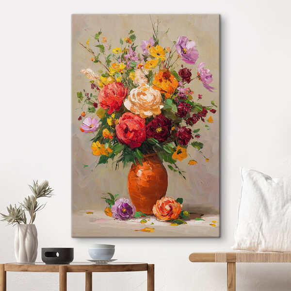 Painting of flowers in a vase Painting of flowers in a vase