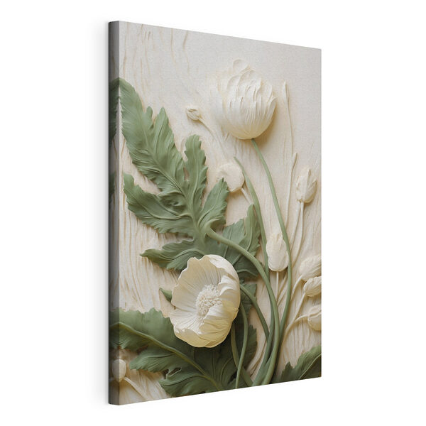Tableaux Tableaux Fleur blanche et verte (UGS : s49496)