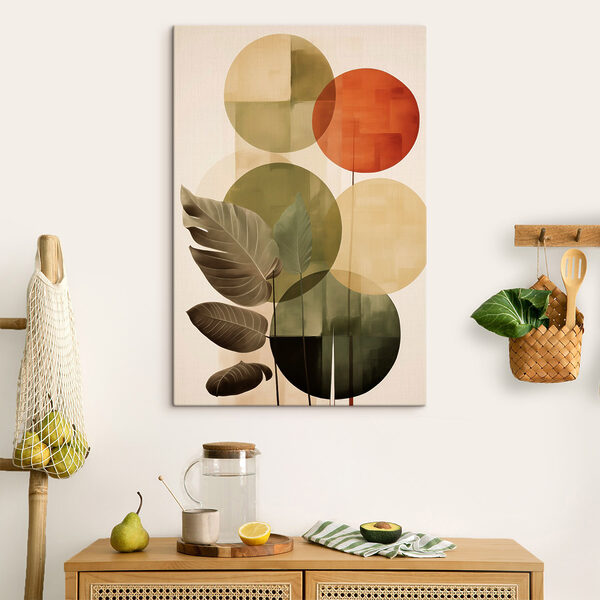 Group of leaves and circles Group of leaves and circles