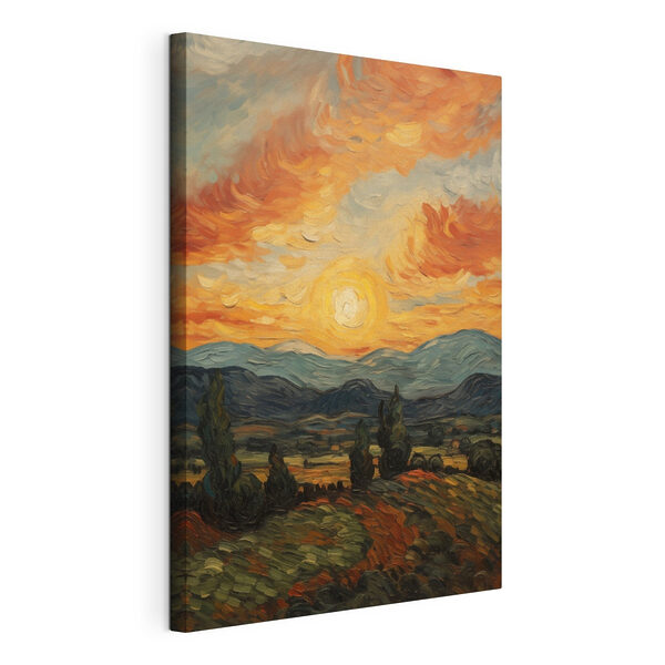 Tableaux Peinture représentant un paysage avec des arbres et des montagnes (UGS : s49479) Tableaux Tableaux Peinture représentant un paysage avec des arbres et des montagnes (UGS : s49479)