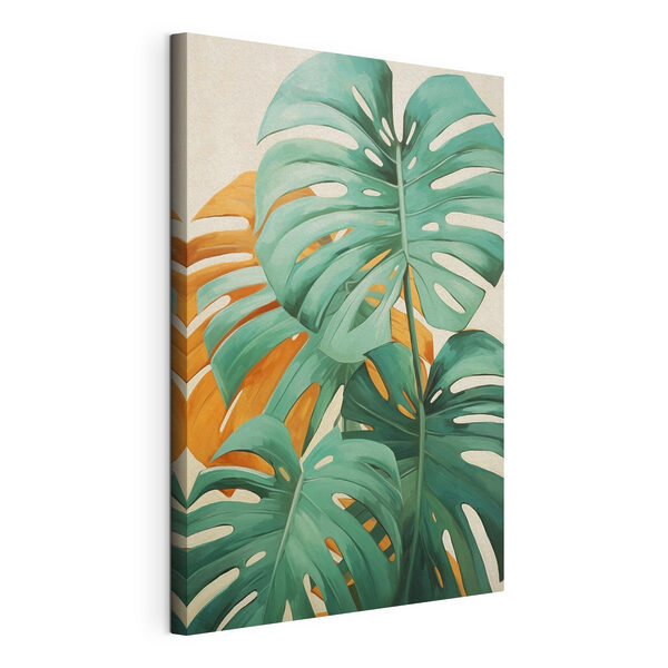 Tableaux Des feuilles aux couleurs vives qui créent une ambiance tropicale (UGS : s49468) Tableaux Tableaux Des feuilles aux couleurs vives qui créent une ambiance tropicale (UGS : s49468)
