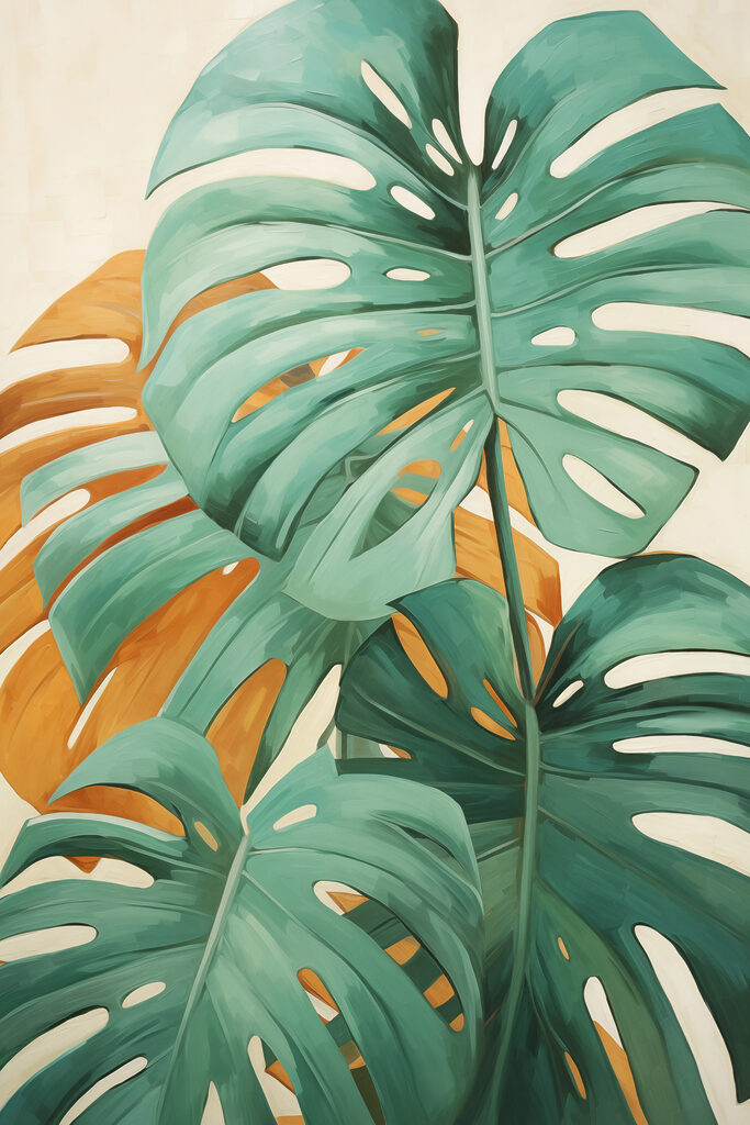 Vibrant leaves creating a tropical vibe Vibrant leaves creating a tropical vibe