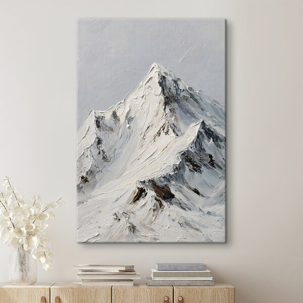 Snowy mountain with snow on top