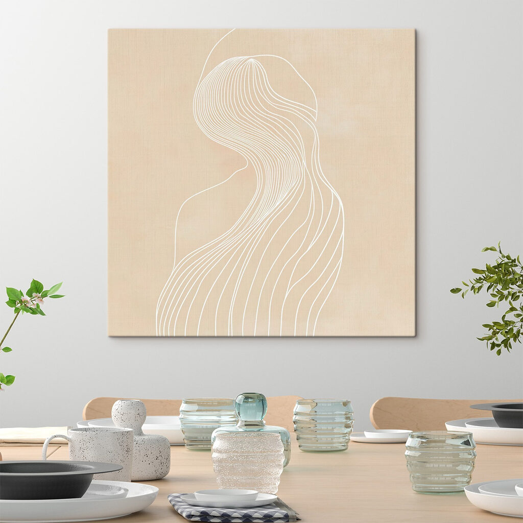 White line drawing of a woman White line drawing of a woman