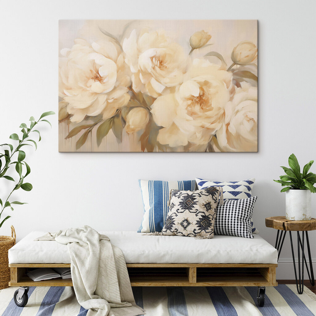 Painting of flowers on a white background Painting of flowers on a white background