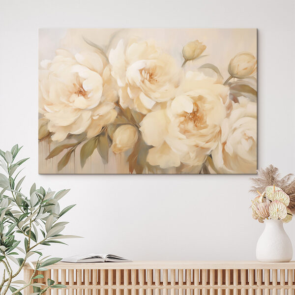 Painting of flowers on a white background Painting of flowers on a white background