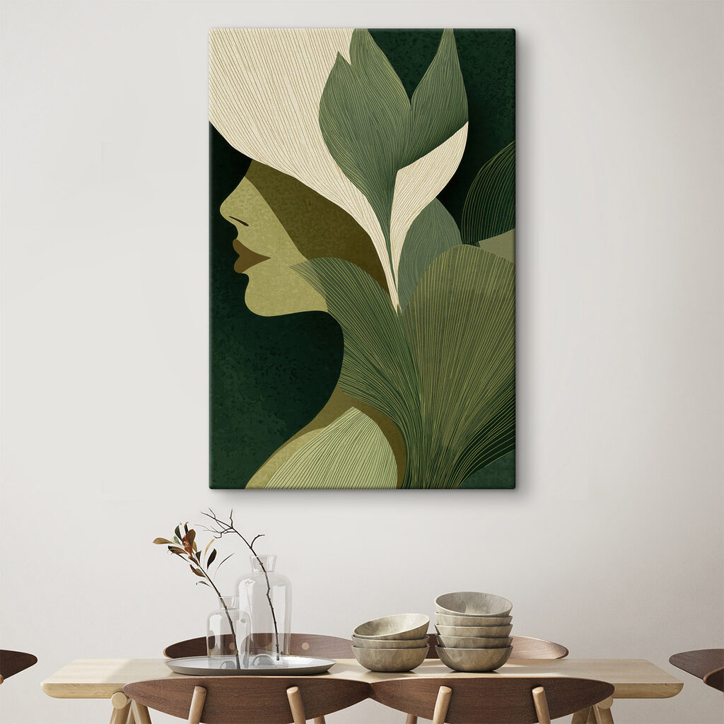 Woman's face with leaves Woman's face with leaves